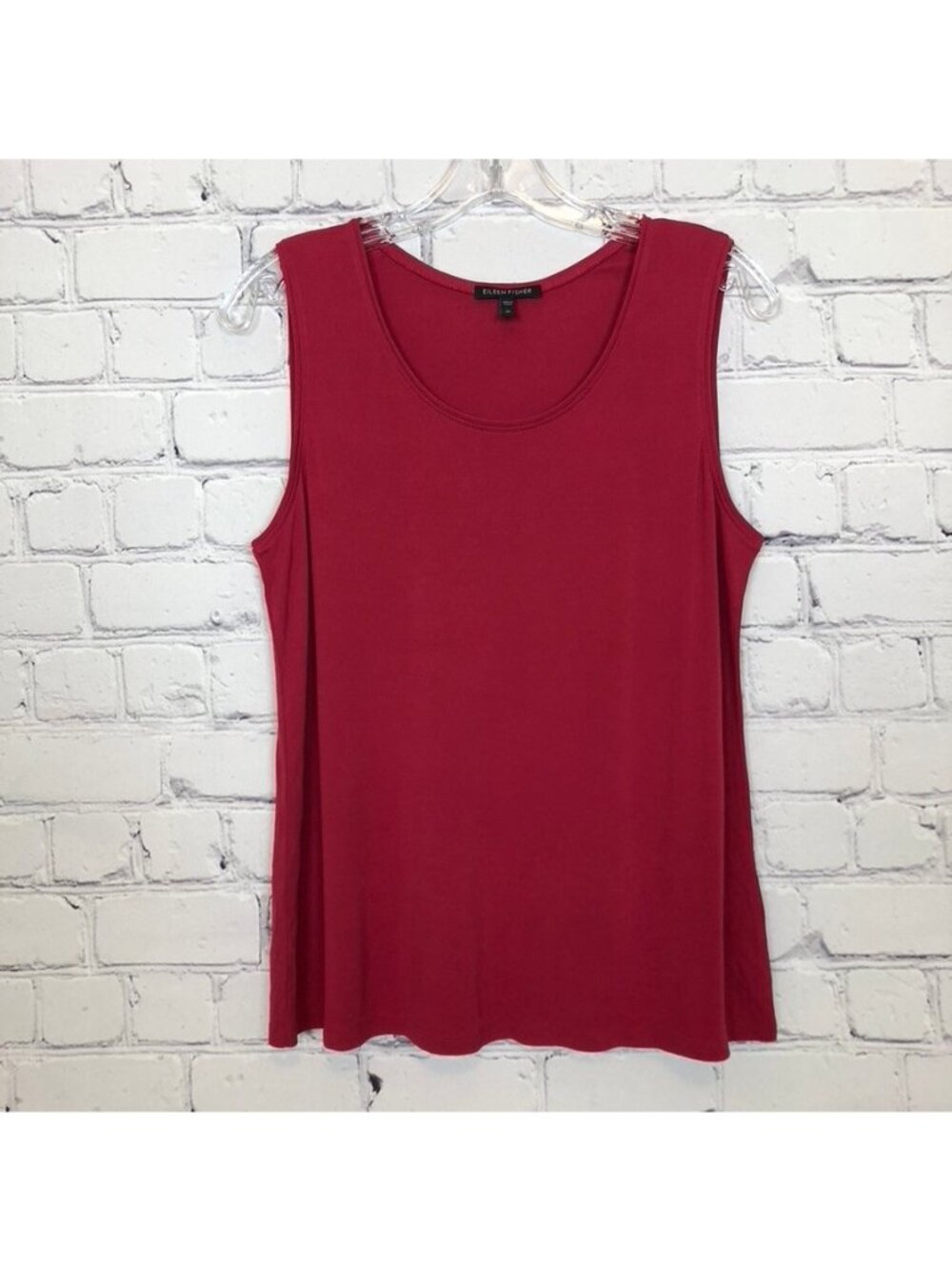 Eileen Fisher 100% Silk System Georgette Sleeveless Top Size M Berry